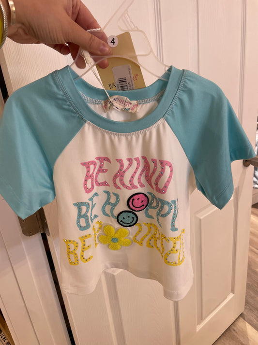 BE KIND BE HAPPY BE YOURSELF GRAPHIC TEE