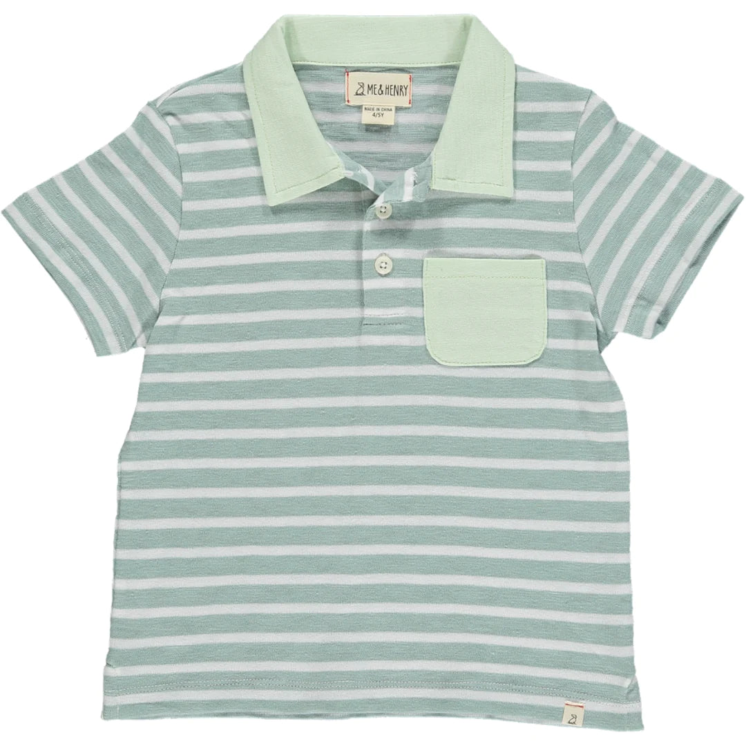 ANCHOR SAGE/WHITE POLO