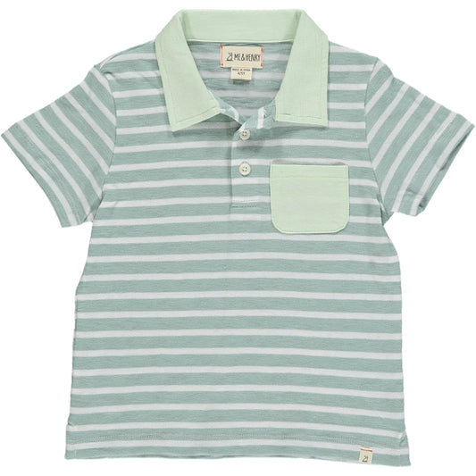 ANCHOR SAGE/WHITE POLO