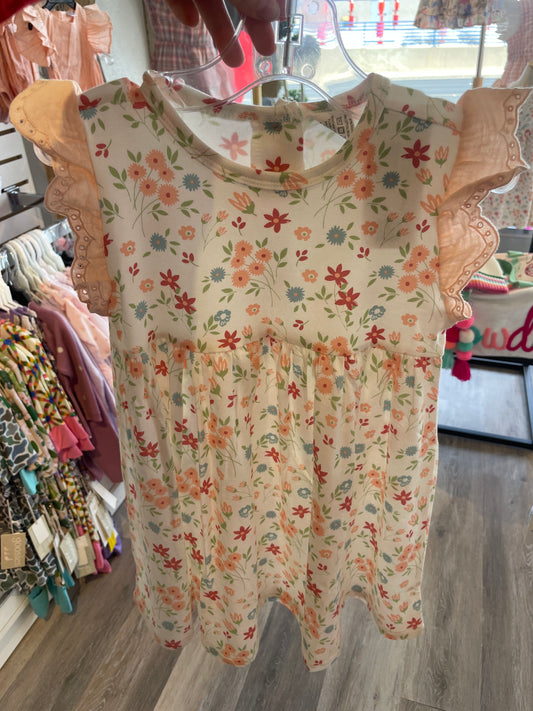 Prairie Petals Flutter Sleeve Dress