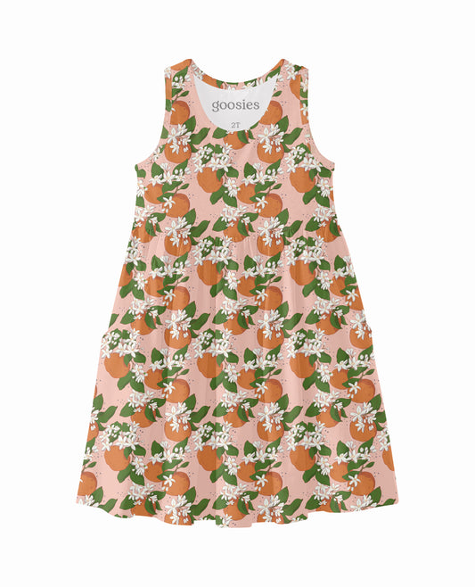 Orange Blossoms Sleeveless Dress