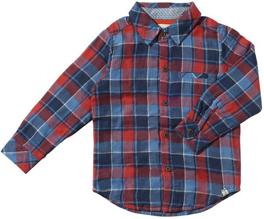 China/Rust Plaid Lined Woven Shirt