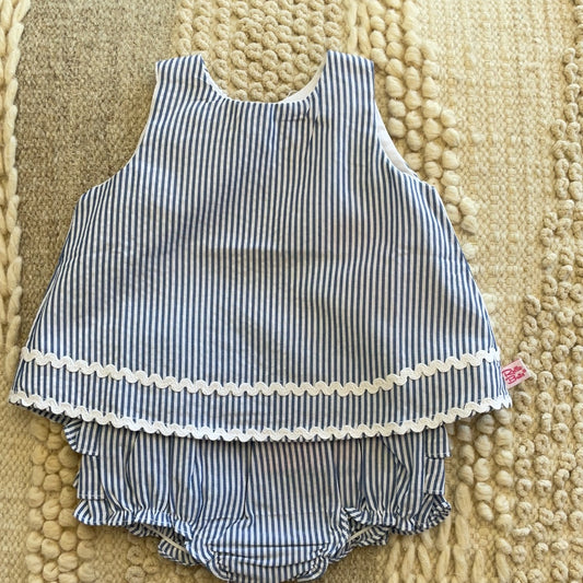 Blue Seersucker Swing Top