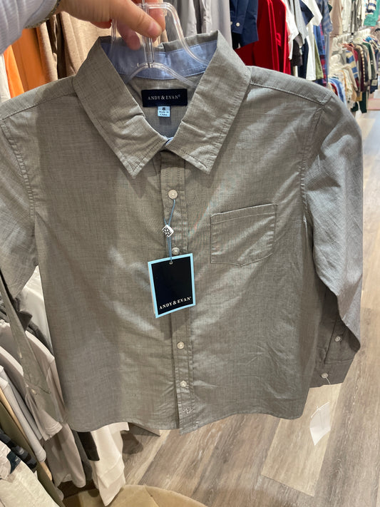 GREY COLLAR BUTTON DOWN