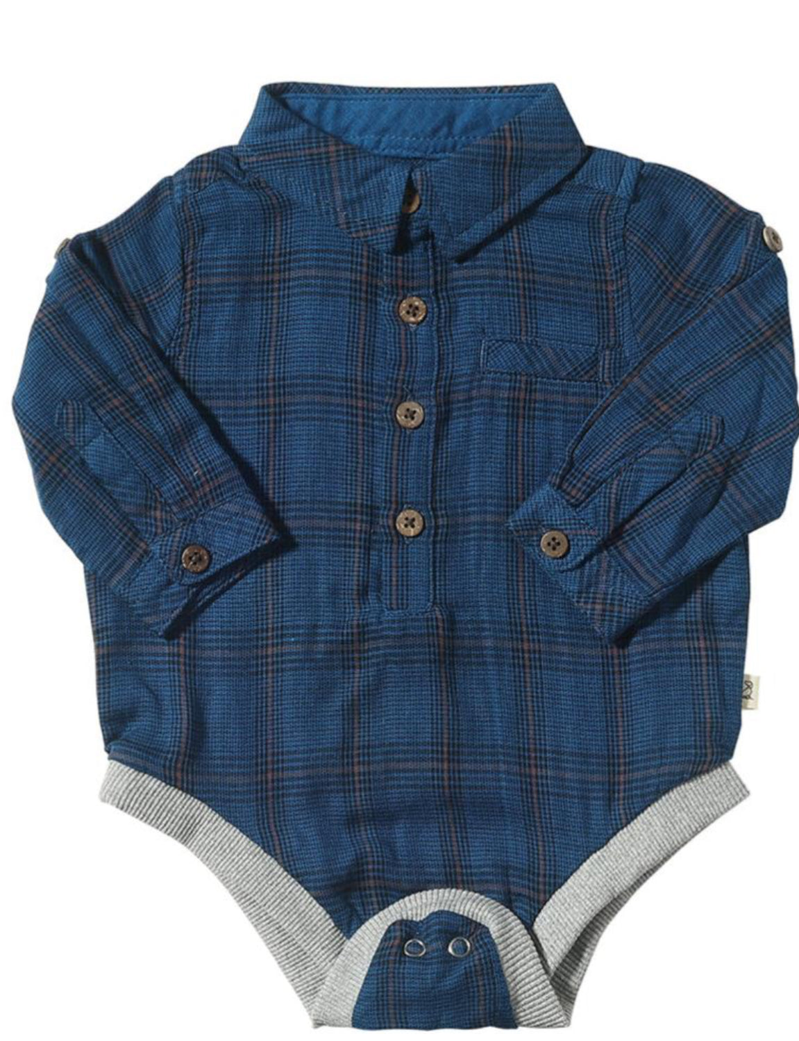 Royal/Black Micro Plaid Woven Onesie
