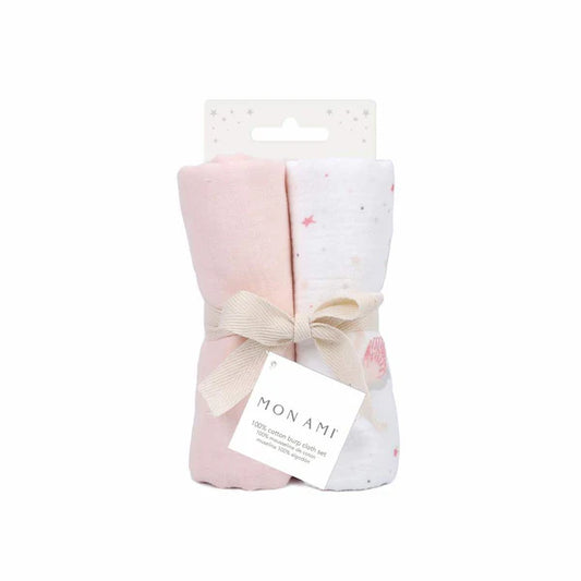 French Swan 2 Pk Burp Cloth Set