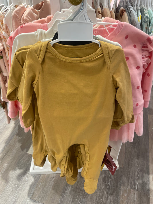 Footed Romper Mustard