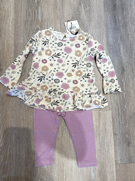 Long Sleeve Plum Winter Floral  Set