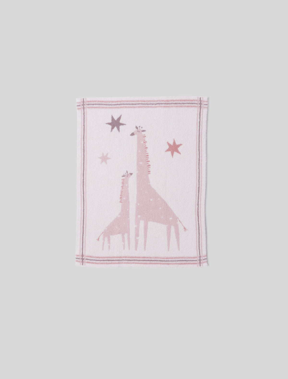 Dusty Rose Giraffe Stroller Blanket