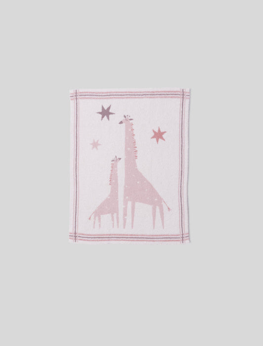 Dusty Rose Giraffe Stroller Blanket