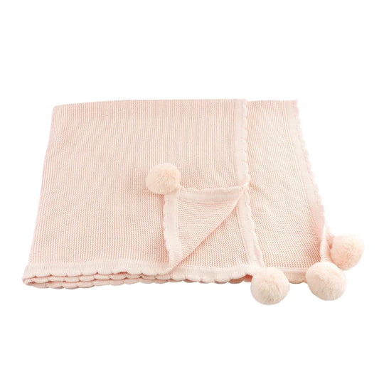Blush Pink Pom Pom Blanket