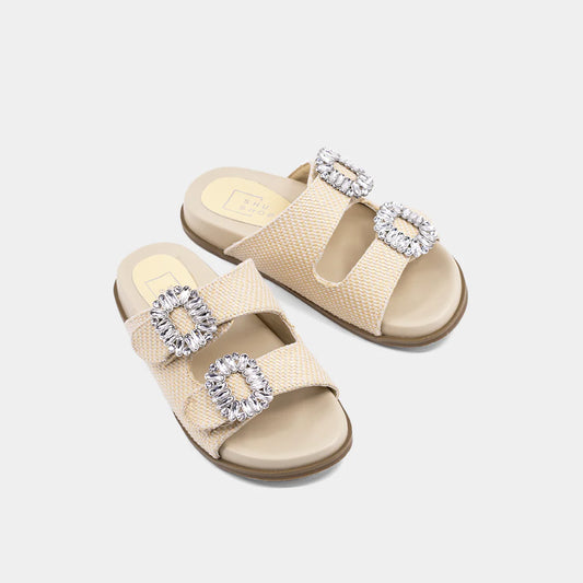 Bridget Mini Bone Woven Sandals