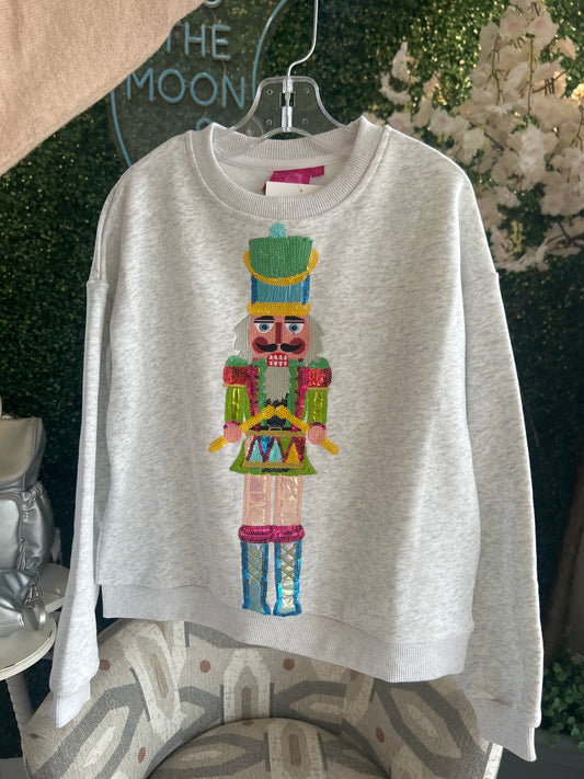 Grey Colorblock Drummer Nutcracker Sweater