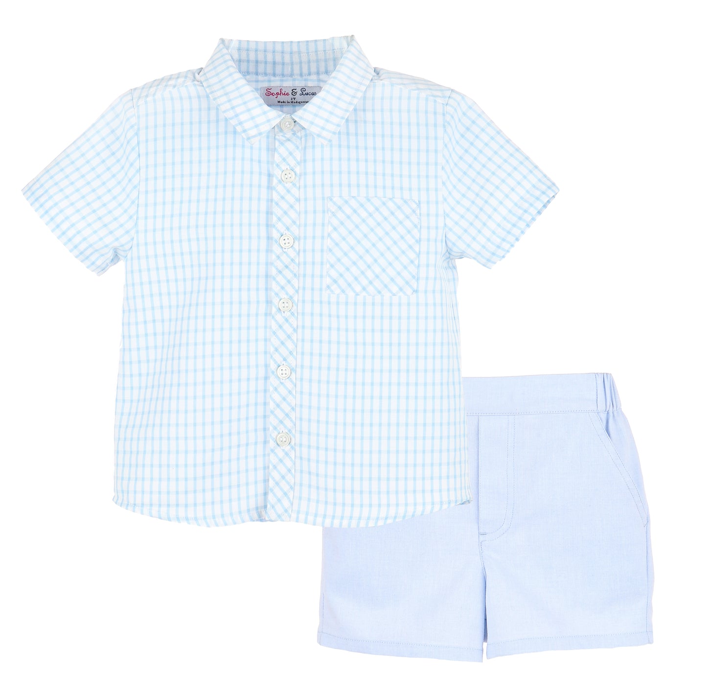 CHAMBRAY BOY SHORT SET