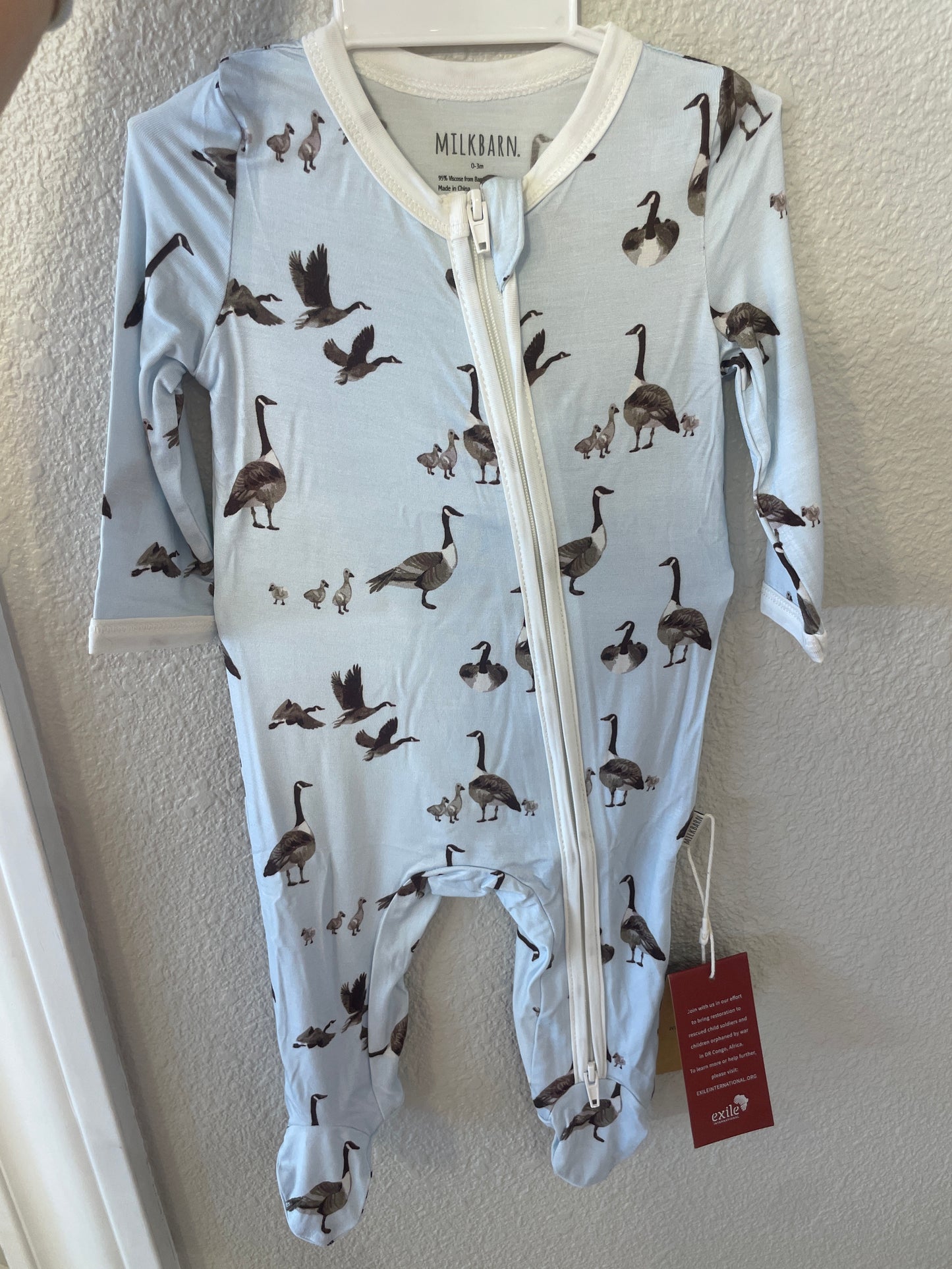 Lux Footed Romper Goose