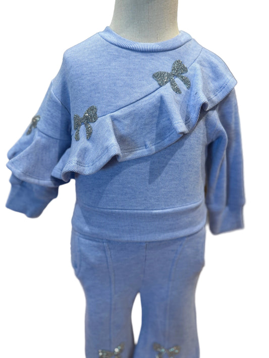 Velour Top W Asymmetrical Ruffle