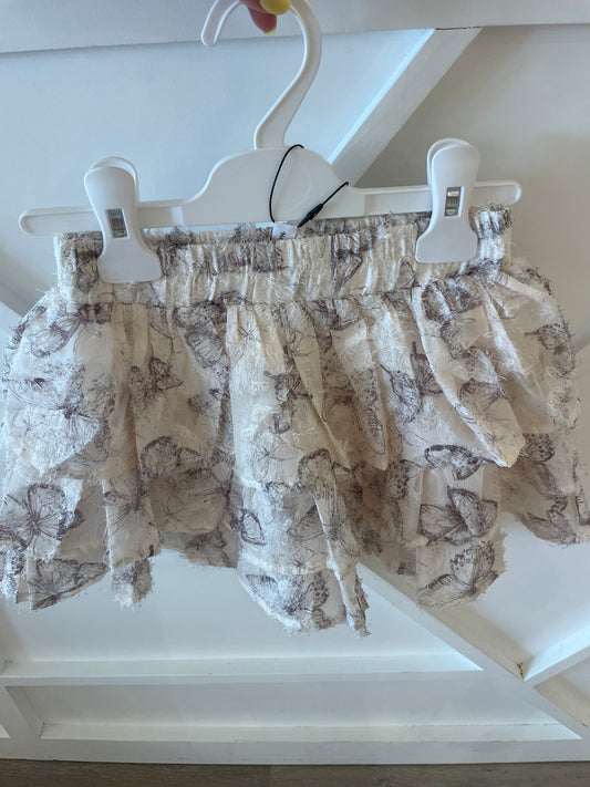IVORY TIERED BUTTERFLY SKORT