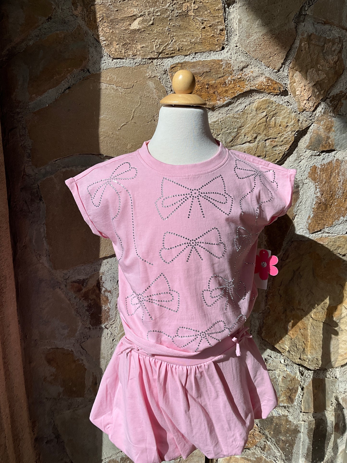 Rhinestone Bows Dolman Top