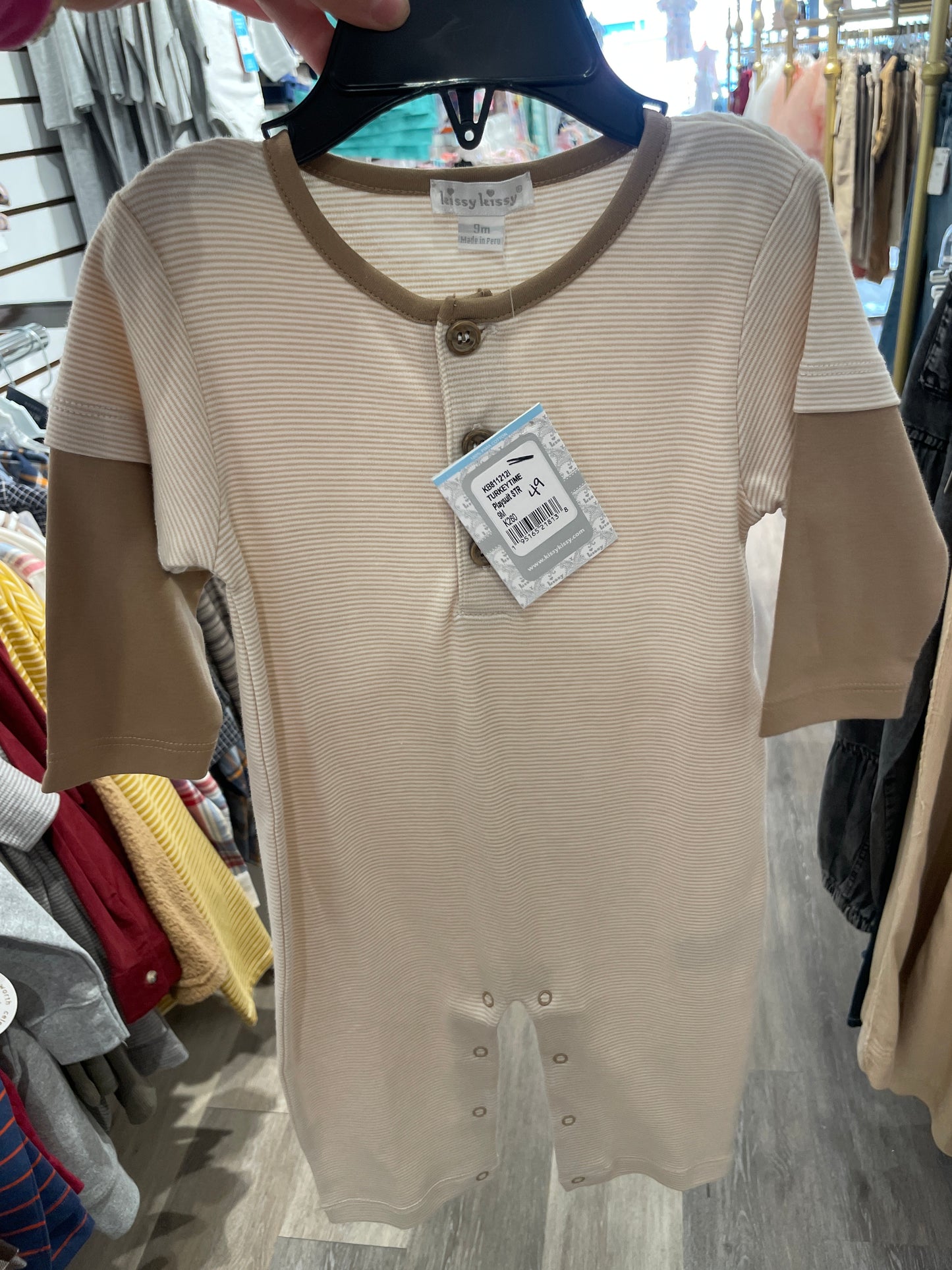 Neutral Stripped Playsuit