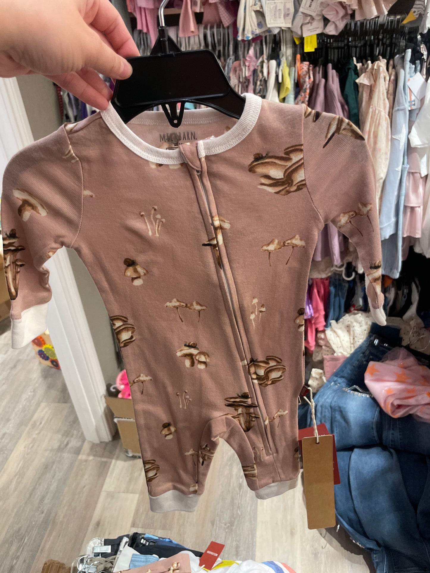 Organic Cotton Mushroom Zipper Pajama