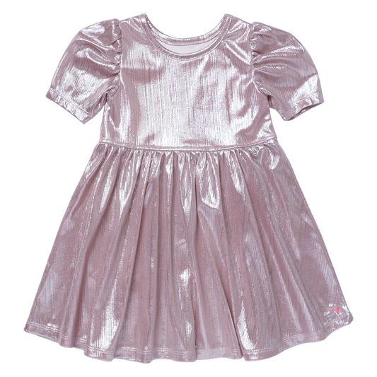 Glitter Pink Lame Laurie Dress