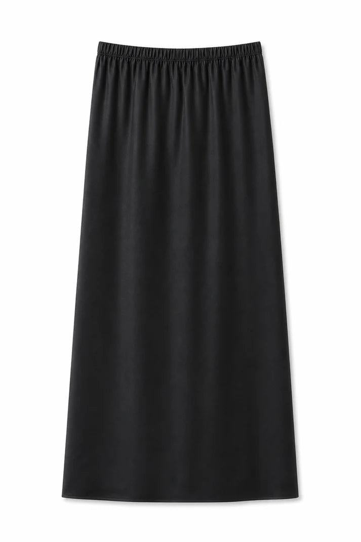 Joey Black Satin Maxi Skirt