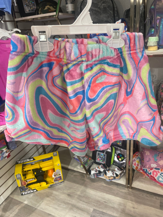 COLOR SWIRL PLUSH SHORTS