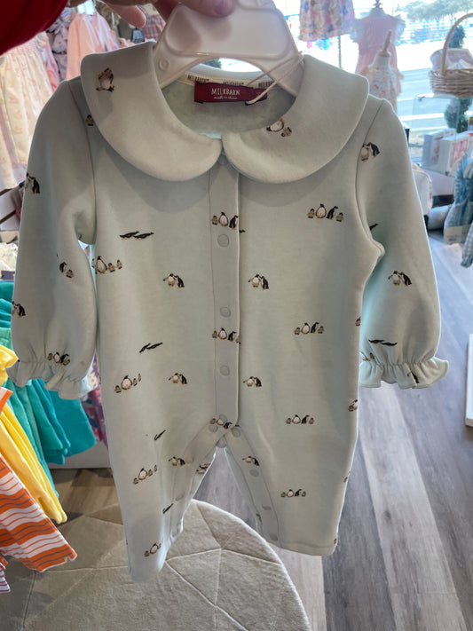 Lil' Penguin Fleece Collar Jumpsuit