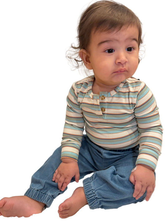 BABY LONG SLEEVE HENLEY BODYSUIT