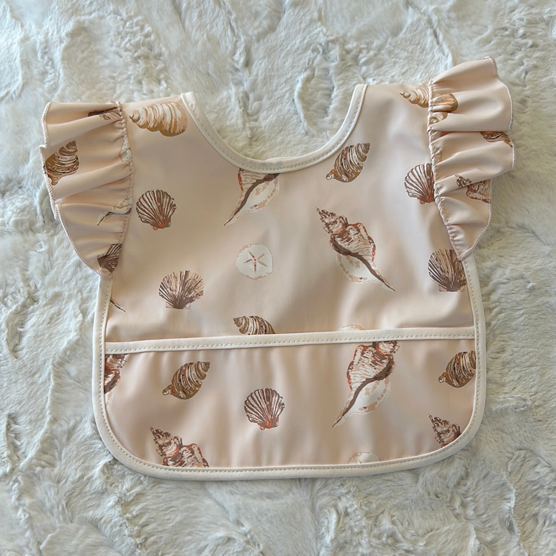 RUFFLE POCKET BIB SEASHELLS