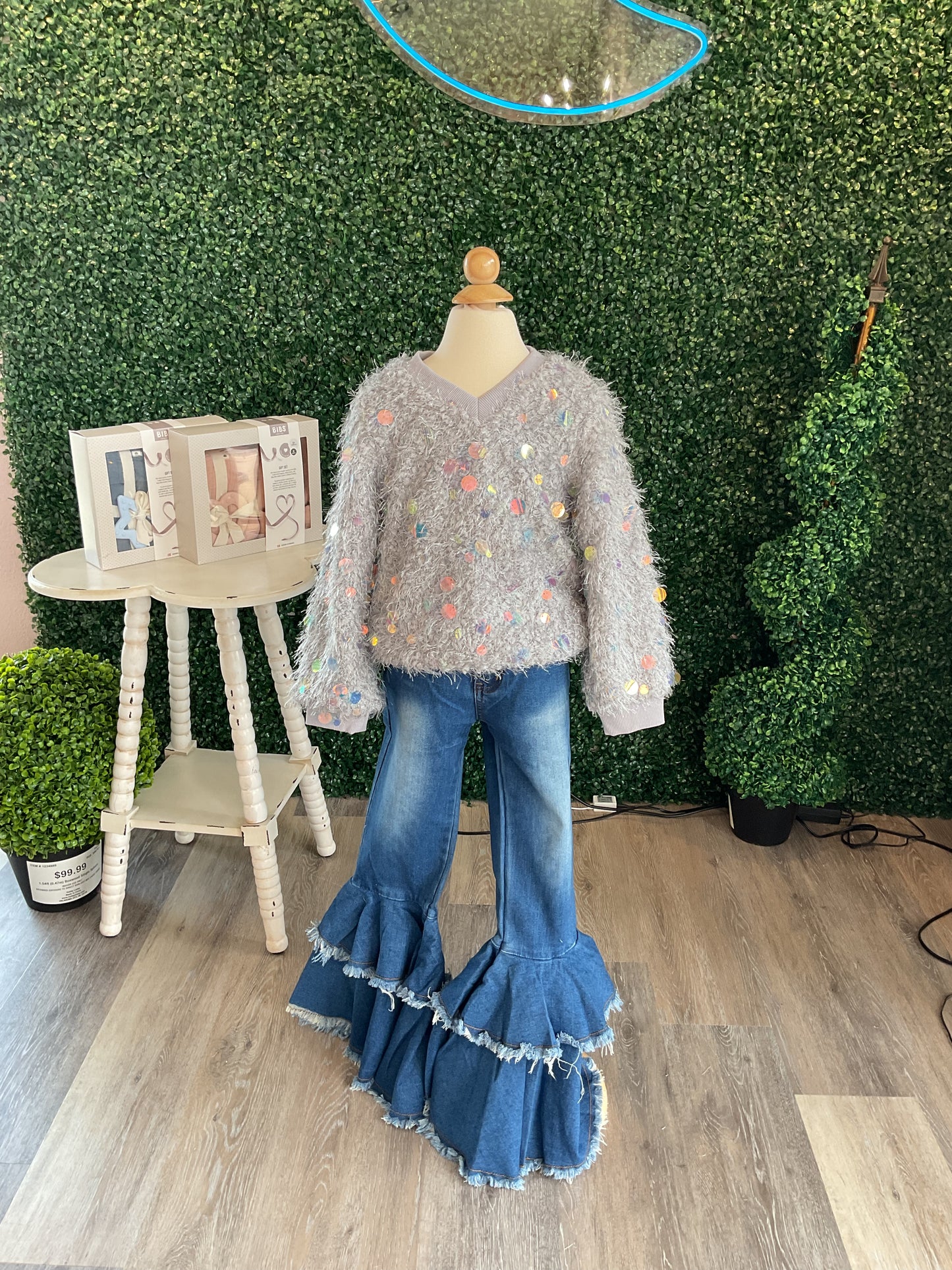 BLUE SHIMMER SWEATER