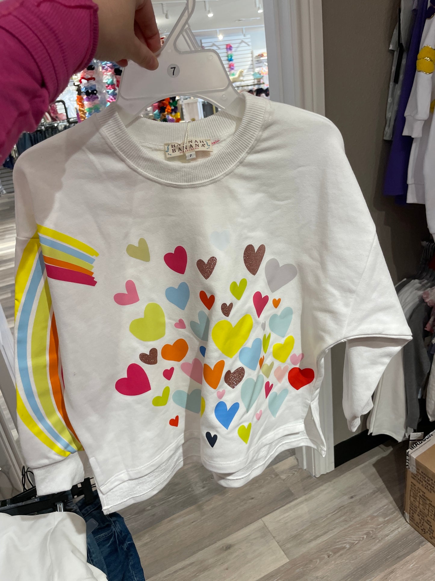 L/S RAINBOW AND HEART TOP