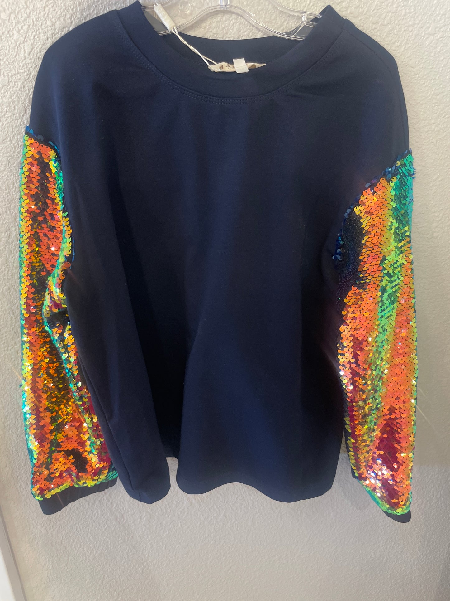 Flip Sequin Sleeves Sweatshirt