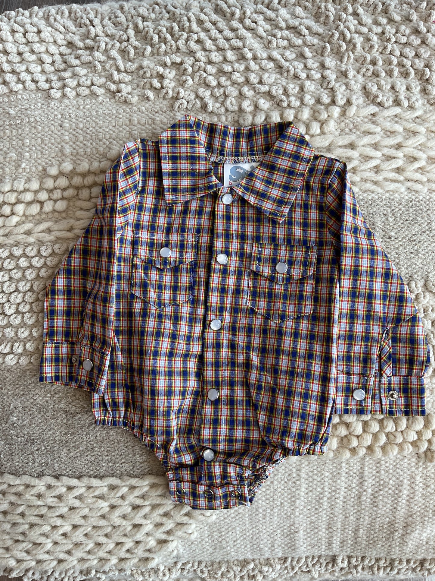 Infant Plaid Pearl Snap