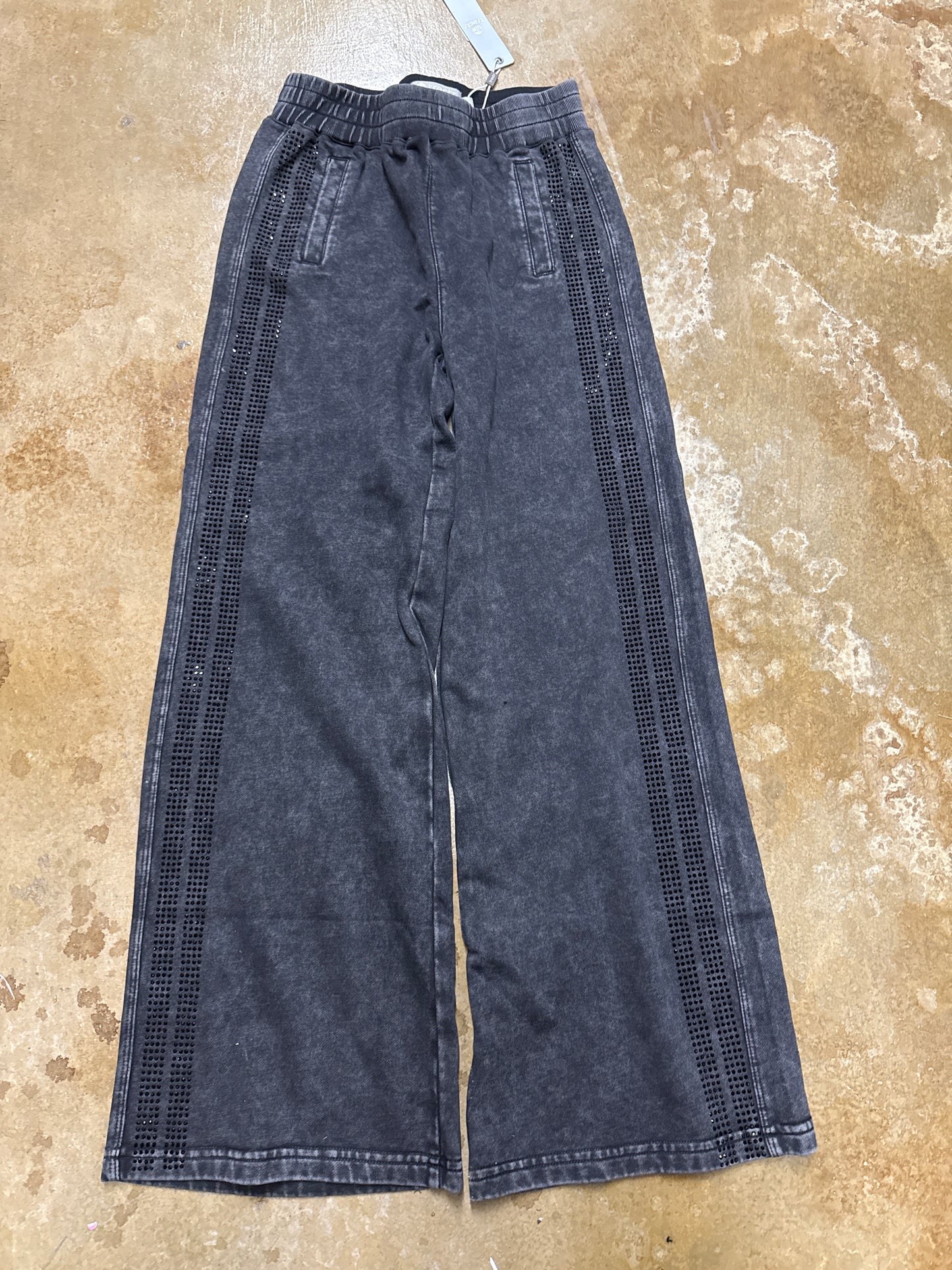 Rhinestone Double Stripe Sweatpants