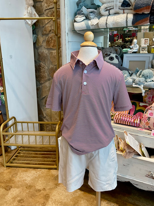 Micro Maroon/White Polo Shirt