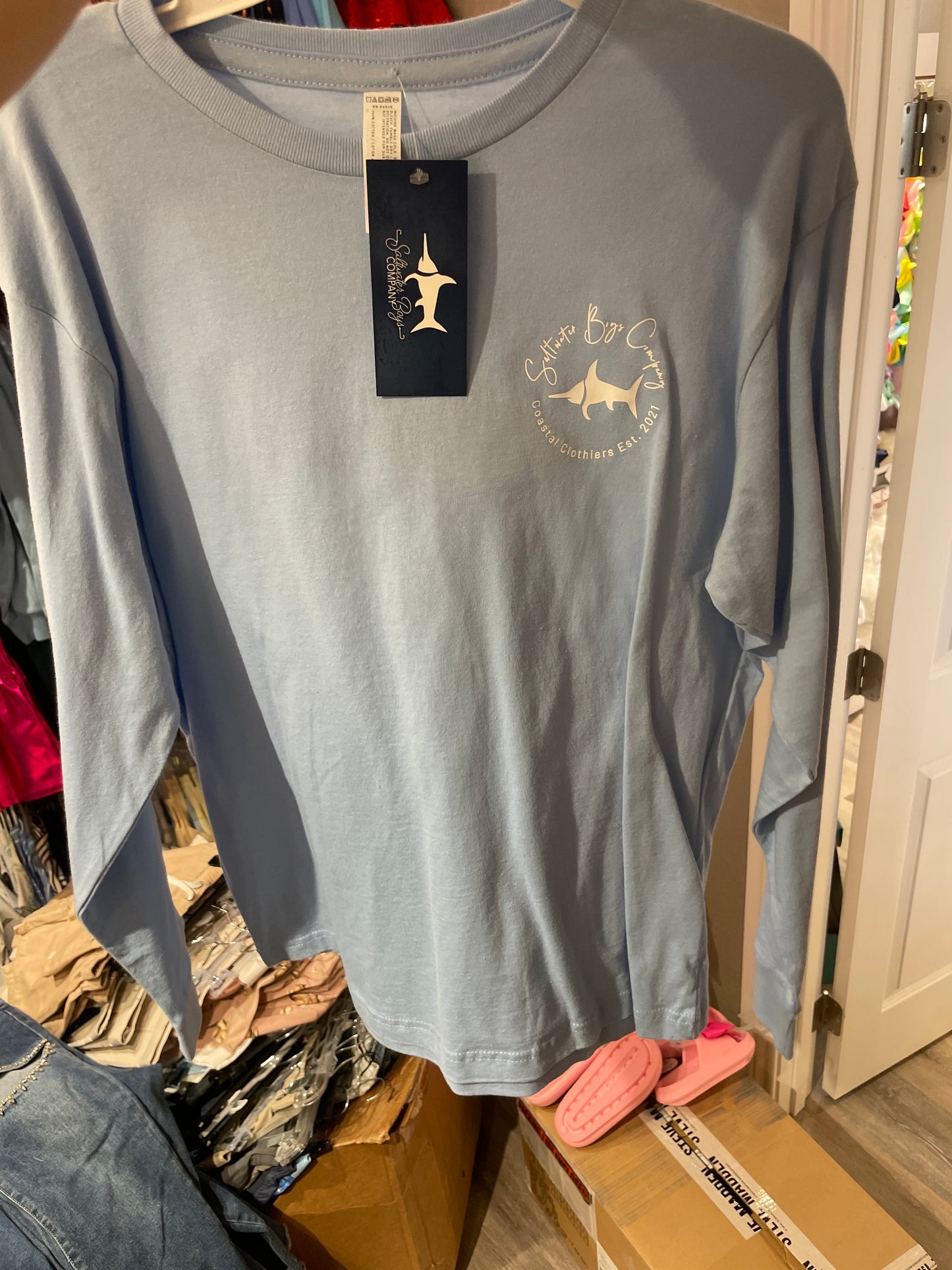 Yellowfin Tuna long Sleeve Tee Light Blue