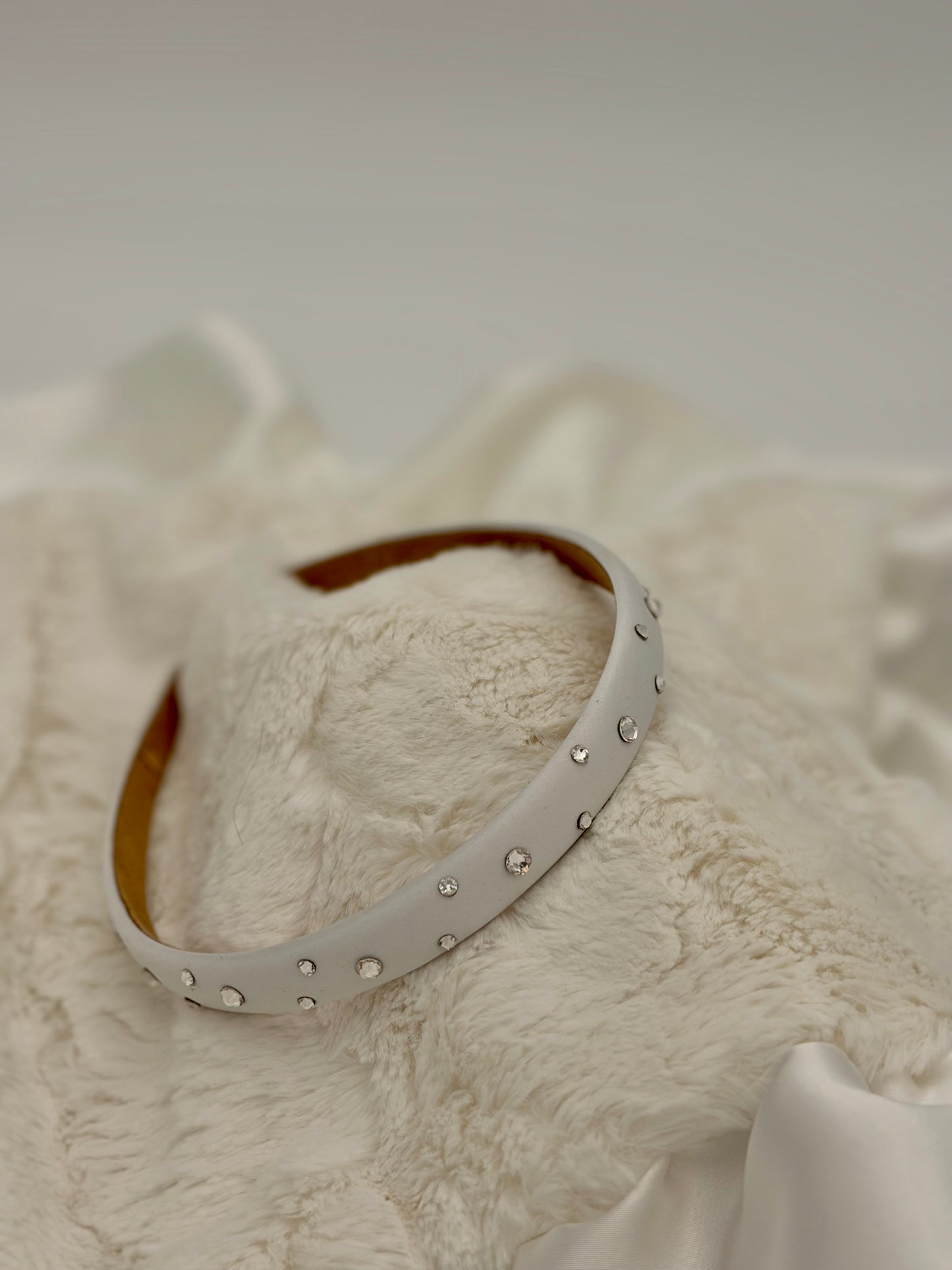 Crystallized Thin Satin Headband