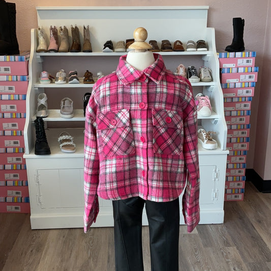 L/S SHIRT JACKET-FUSCHIA