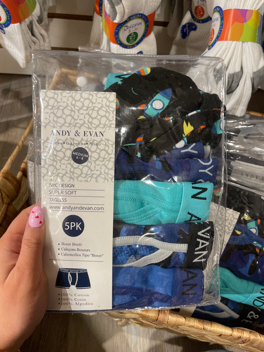 Boys Five Pack Boxer Briefs