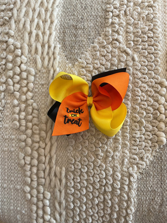KING TRI COLOR EMB HALLOWEEN BOW