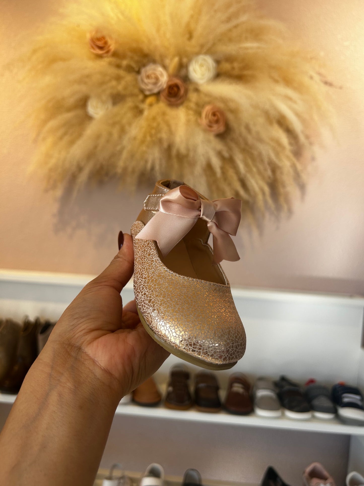 ROSE GOLD METTALIC FOIL ANKLE STRAP