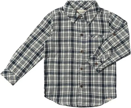 Navy/White Plaid Woven Shirt