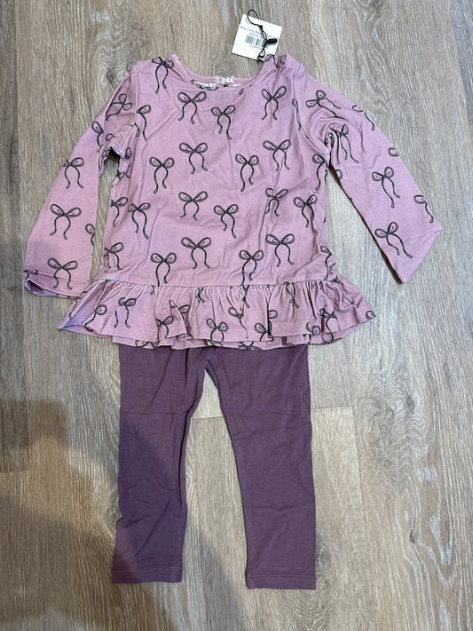 Bow Long Sleeve Peplum Set