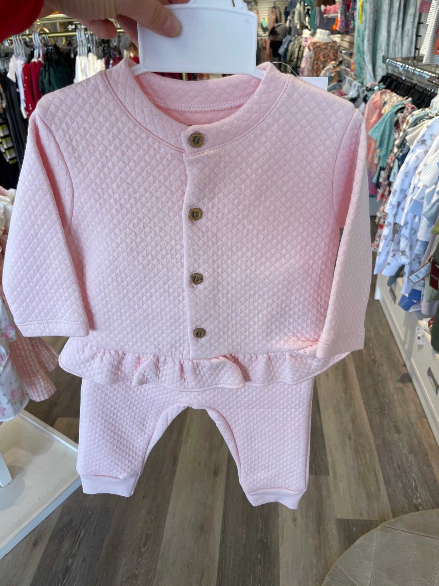 Pink Jacquard Pant Set