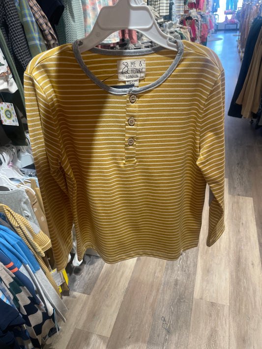 Gold/White Stripe Henley Shirt