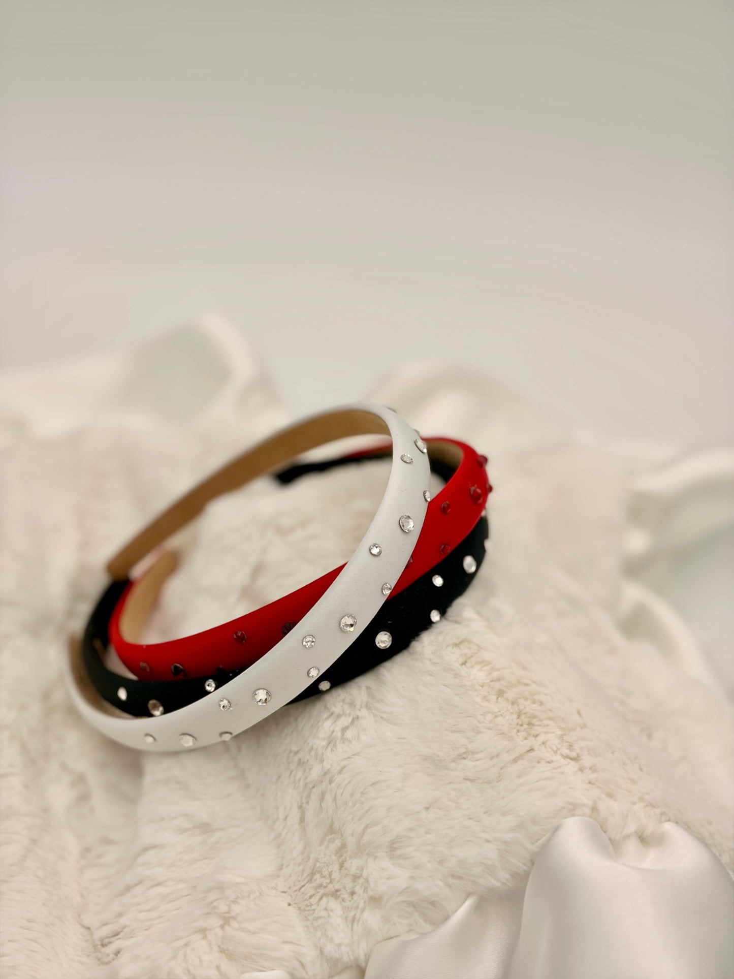 Crystallized Thin Satin Headband