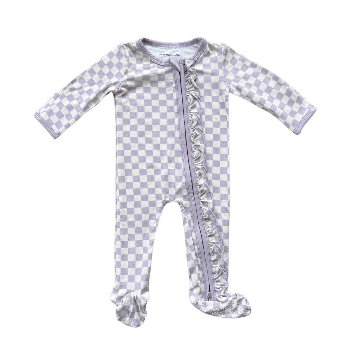 Lavender Cloud Checkered Romper