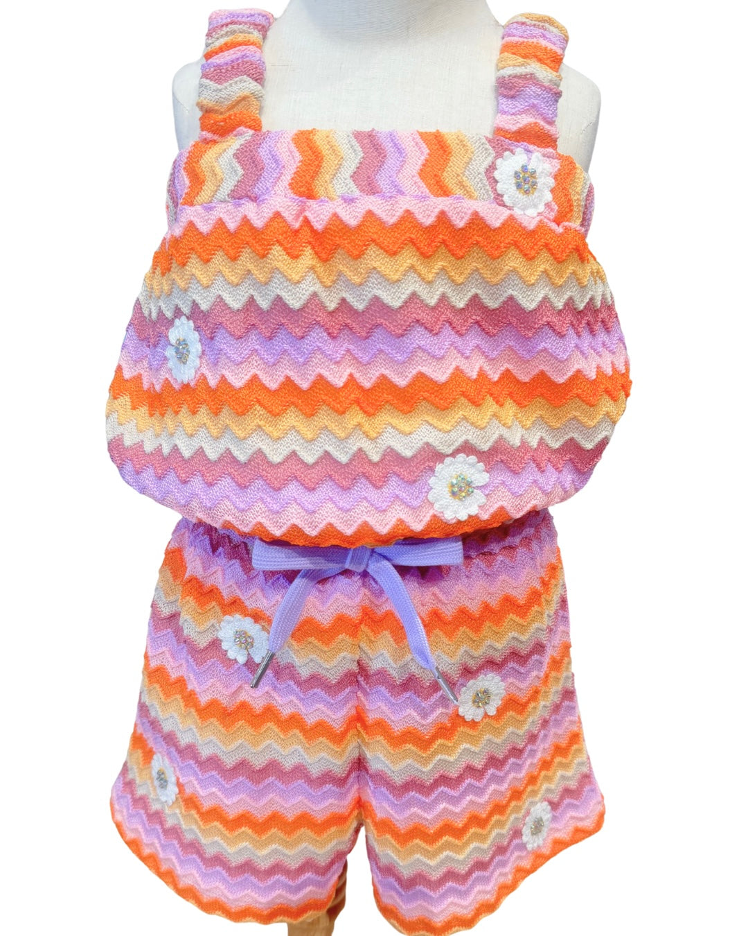 Striped Crochet Romper