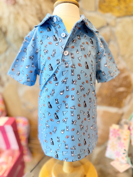 Miles Blue Touchdown Tee